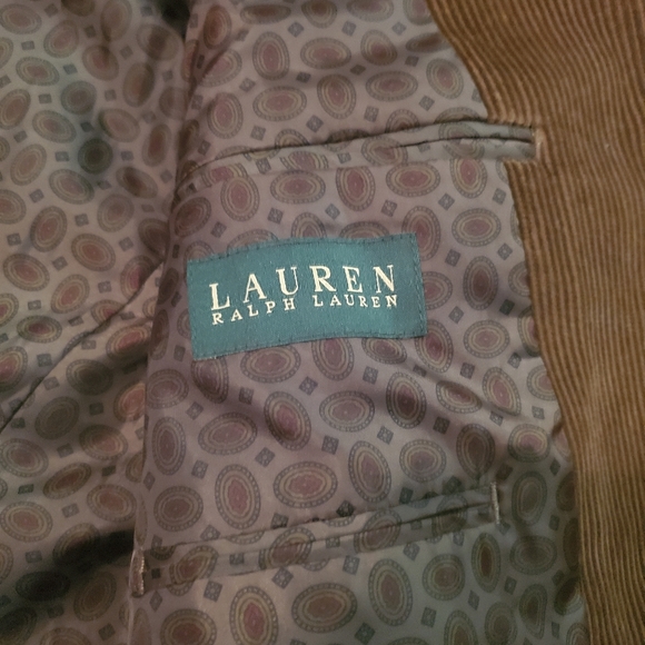 Lauren Ralph Lauren Mens 44L Brown Corduroy Elbow Patch Sport Coat Blazer - Picture 3 of 7